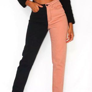 Missguided two-toned mom jeans